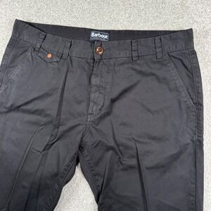 Barbour Chino Pants Mens 40x32 Black Regular Fit Cotton Twill MTR0465NY91